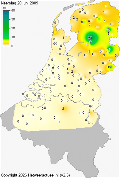 Neerslag 20 juni 2009