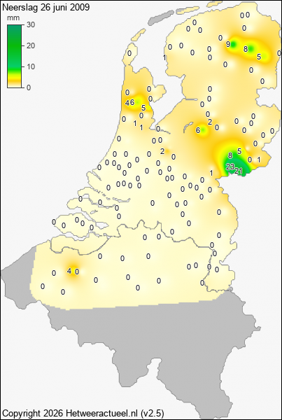 Neerslag 26 juni 2009