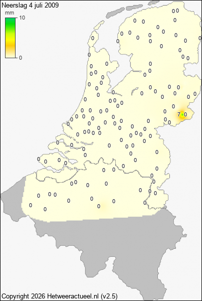 Neerslag 4 juli 2009