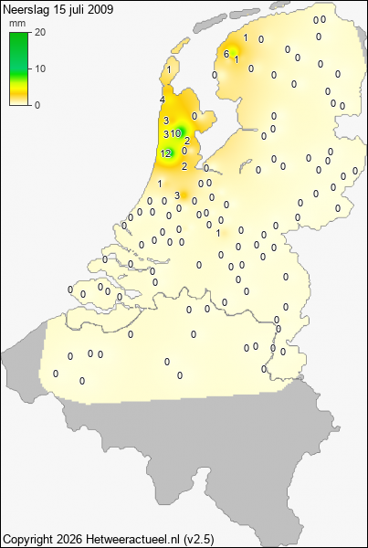 Neerslag 15 juli 2009