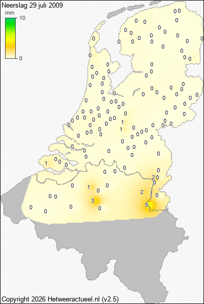 Neerslag 29 juli 2009