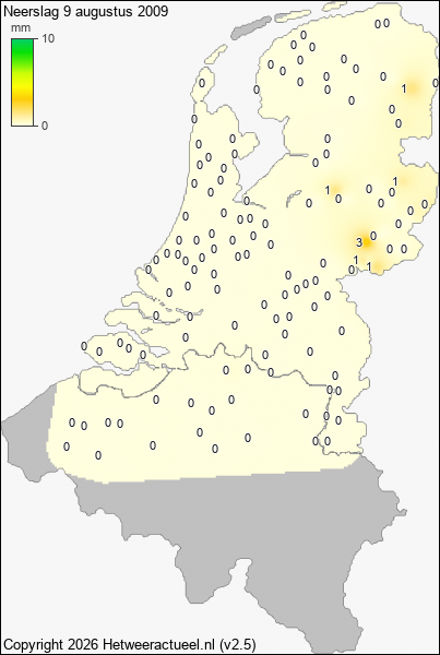 Neerslag 9 augustus 2009