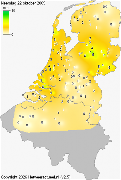Neerslag 22 oktober 2009