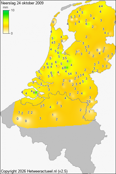 Neerslag 24 oktober 2009