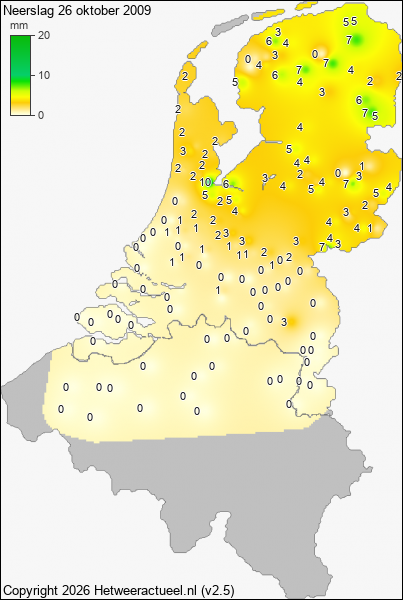 Neerslag 26 oktober 2009