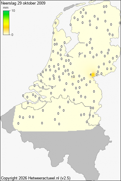 Neerslag 29 oktober 2009