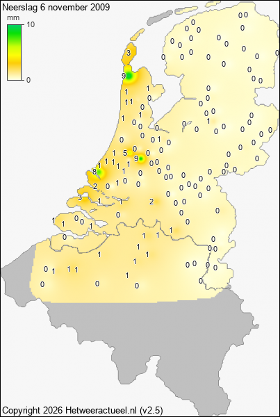 Neerslag 6 november 2009