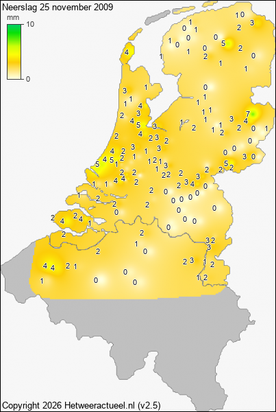 Neerslag 25 november 2009