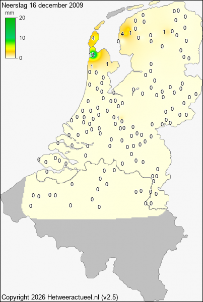 Neerslag 16 december 2009