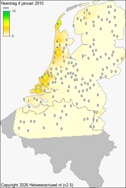 Neerslag 4 januari 2010