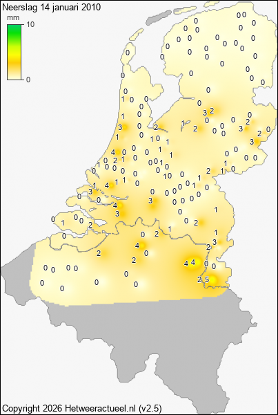 Neerslag 14 januari 2010