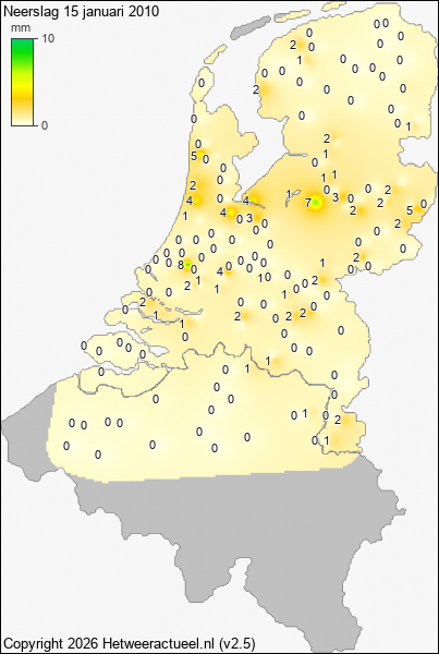 Neerslag 15 januari 2010
