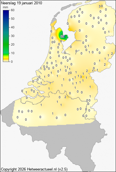 Neerslag 19 januari 2010