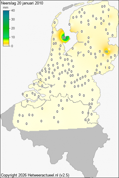 Neerslag 20 januari 2010