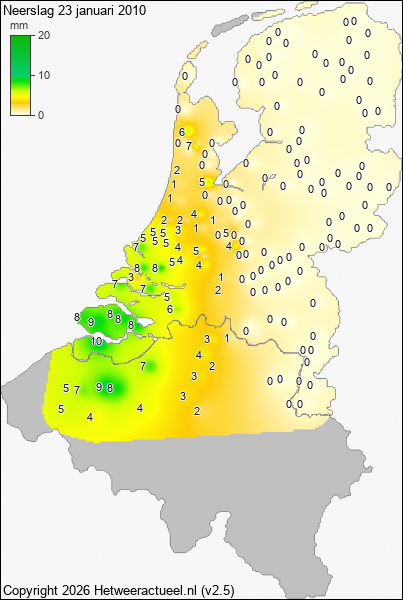 Neerslag 23 januari 2010