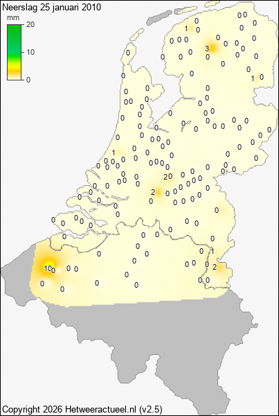 Neerslag 25 januari 2010