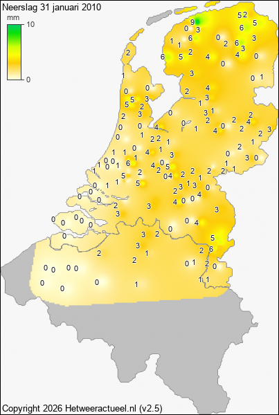 Neerslag 31 januari 2010