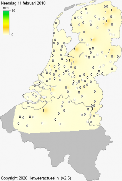 Neerslag 11 februari 2010