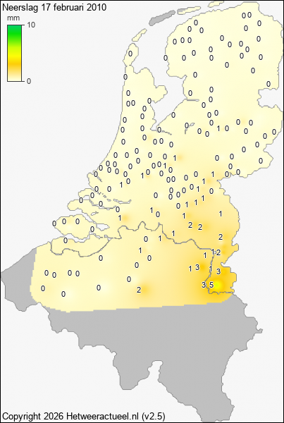 Neerslag 17 februari 2010