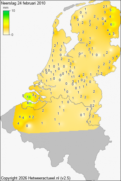 Neerslag 24 februari 2010