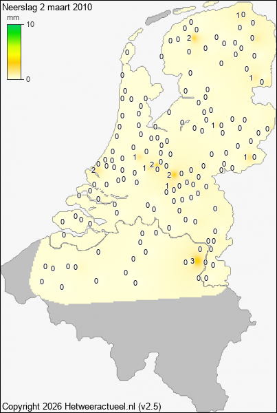 Neerslag 2 maart 2010