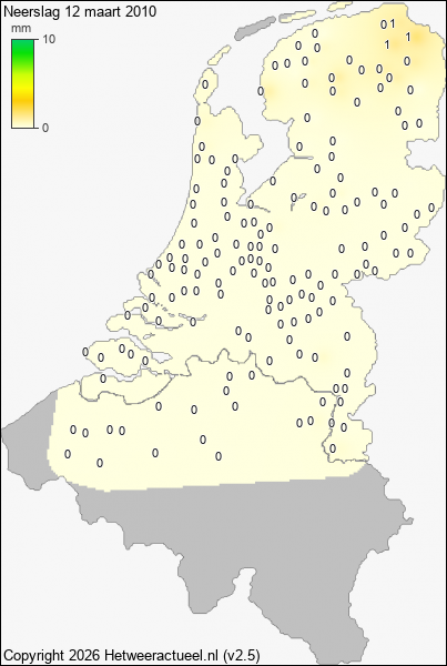 Neerslag 12 maart 2010