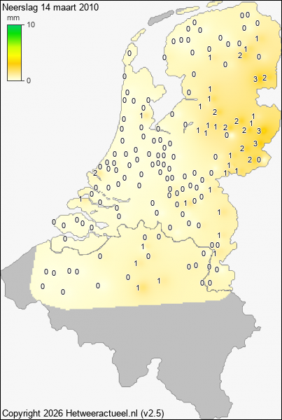 Neerslag 14 maart 2010