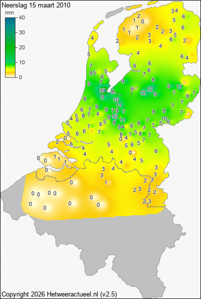 Neerslag 15 maart 2010
