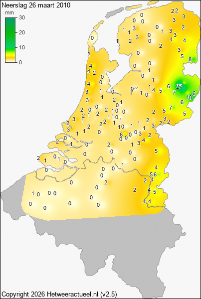 Neerslag 26 maart 2010
