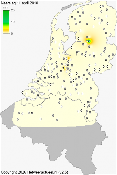 Neerslag 11 april 2010