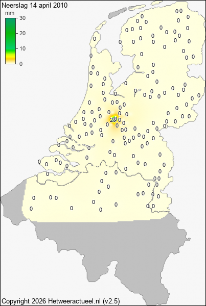 Neerslag 14 april 2010