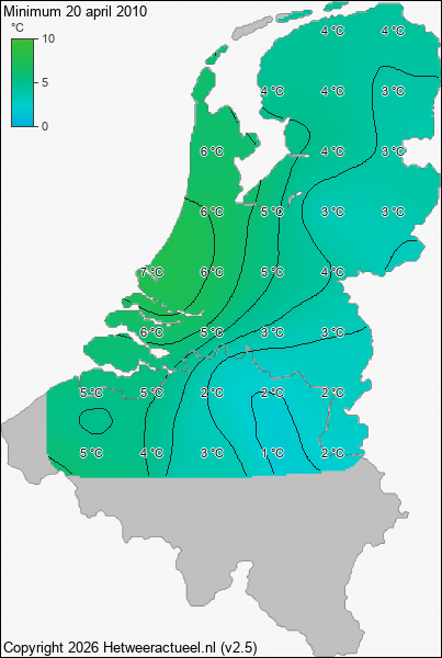 Minimum temperatuur 20 april 2010
