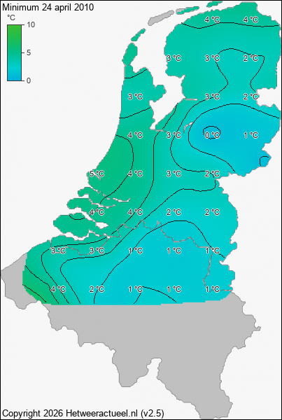 Minimum temperatuur 24 april 2010