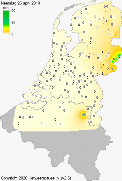 Neerslag 26 april 2010