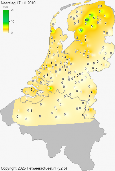 Neerslag 17 juli 2010