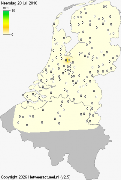 Neerslag 20 juli 2010