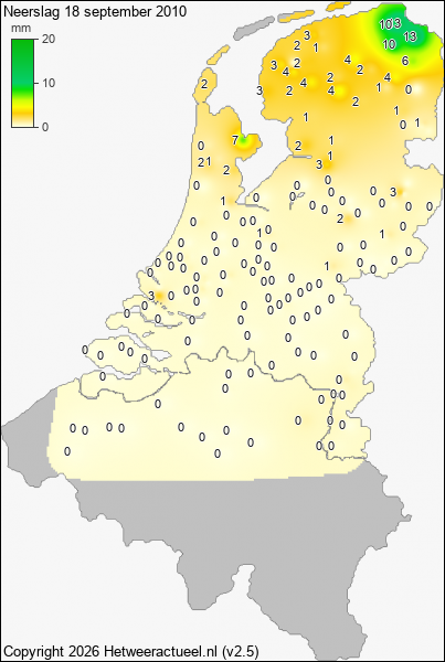 Neerslag 18 september 2010