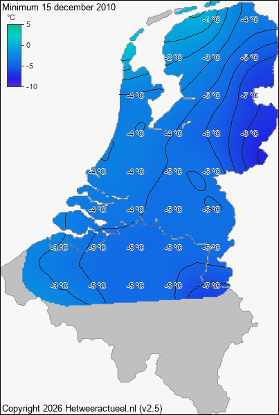 Minimum temperatuur 15 december 2010