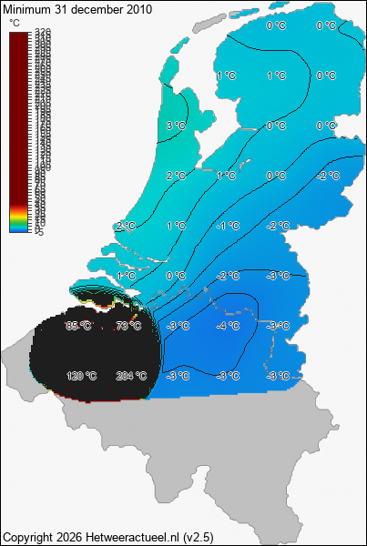 Minimum temperatuur 31 december 2010