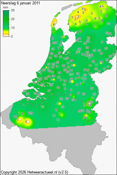 Neerslag 6 januari 2011