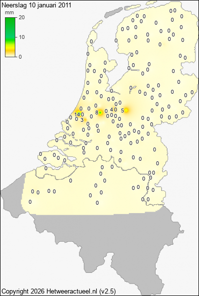 Neerslag 10 januari 2011