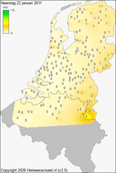 Neerslag 22 januari 2011