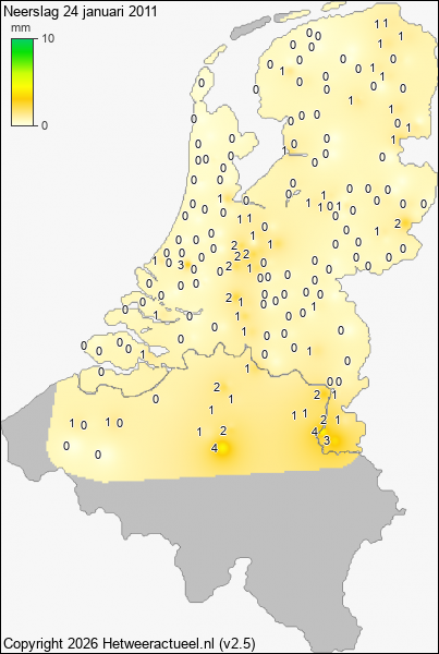 Neerslag 24 januari 2011