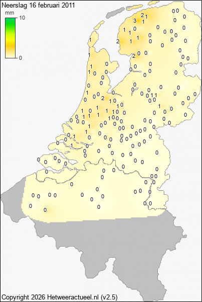 Neerslag 16 februari 2011