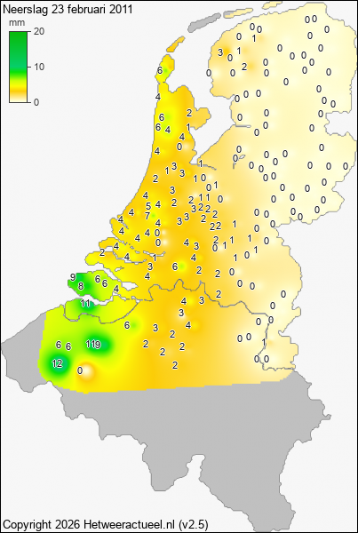 Neerslag 23 februari 2011