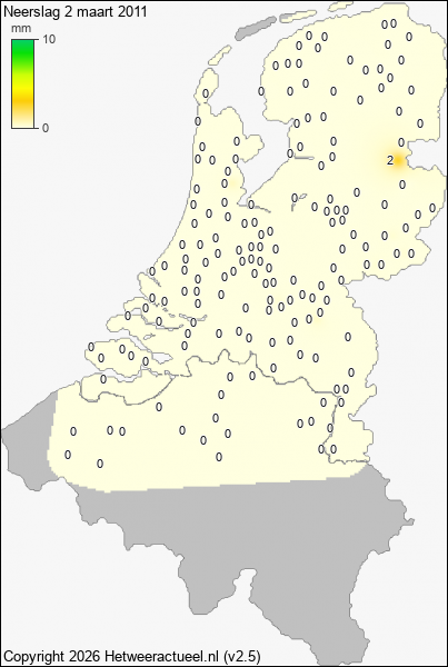 Neerslag 2 maart 2011