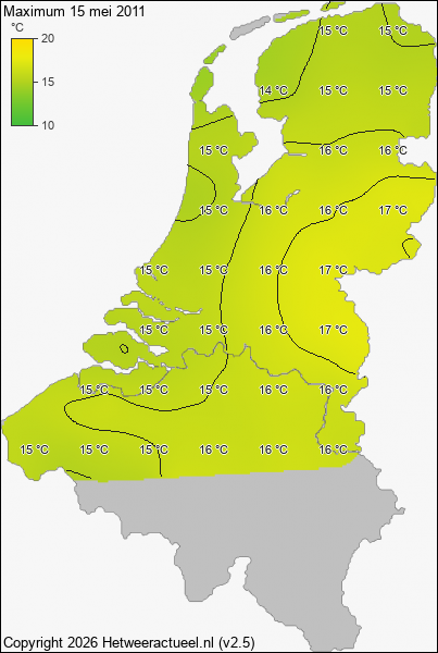 Maximum temperatuur 15 mei 2011