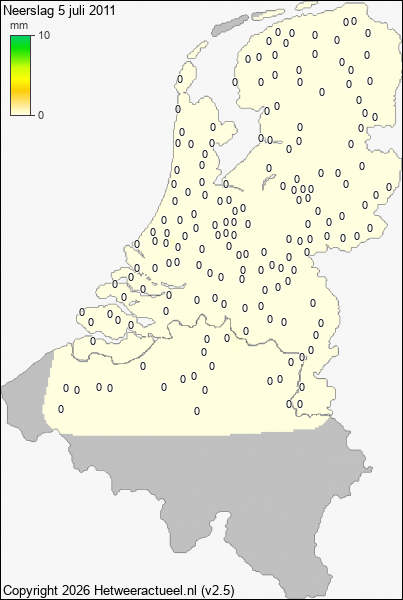 Neerslag 5 juli 2011
