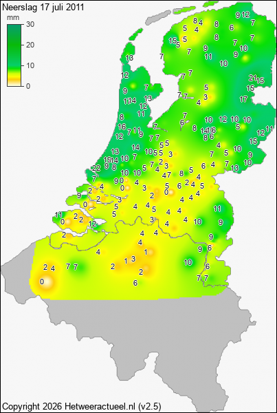 Neerslag 17 juli 2011