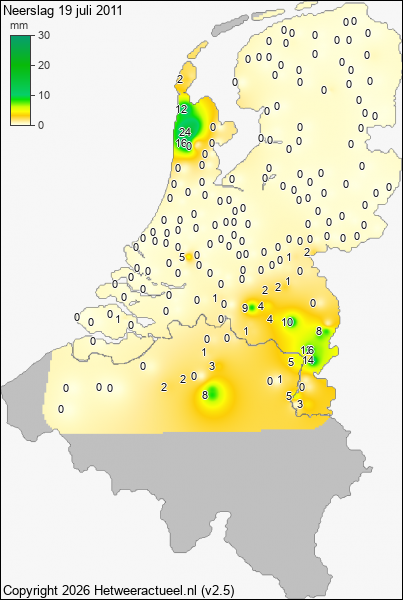 Neerslag 19 juli 2011